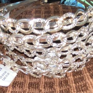 1-headband silver metal with rhinestones